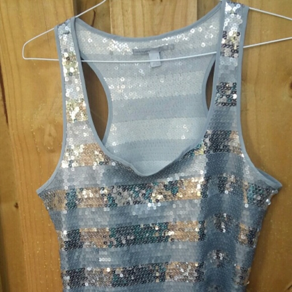 Old Navy Tops - Old navy sliver and gray sequences top