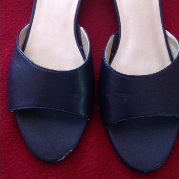 Dark blue small heel sandals - Picture 3 of 4