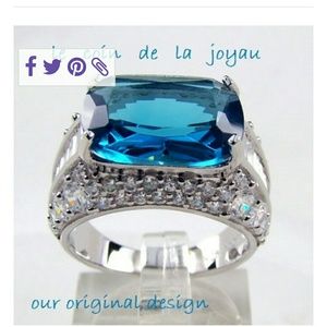 Blue London topaz ring
