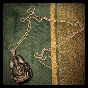 Black Buddha Stone Pendant