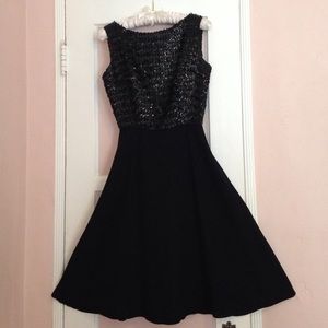 Retro 1950s sequin black dress