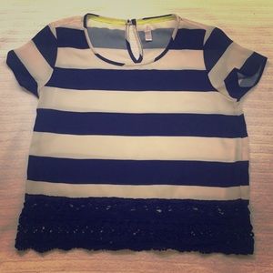 Navy & White stripped blouse