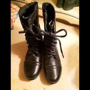 Steve Madden Black Troopa lace up boots