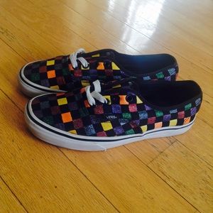 Colorful checkered vans🌈