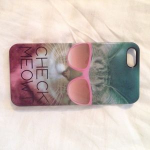 iphone 5 "check meowt" cat phone case