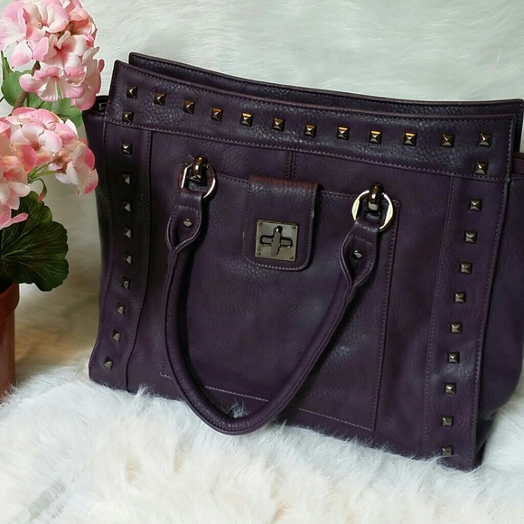 Handbags - Stunning Fall Color ~ Deep Purple Studded Tote