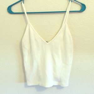 White ribbed Joanne tank