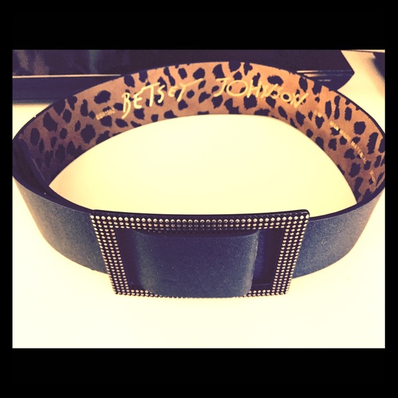 Betsey Johnson Black Leopard Belt - Picture 1 of 3