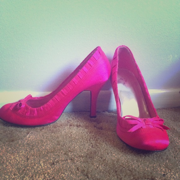 Hot pink high heels