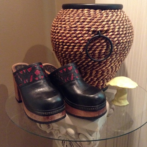 Chunky Black Leather Platforms