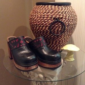 Chunky Black Leather Platforms