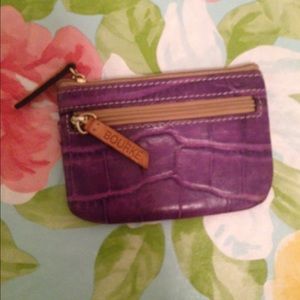 Dooney and Burke purple leather coin purse