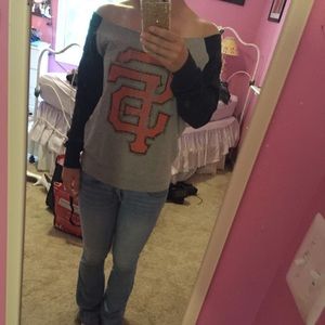 San Francisco baseball crew neck off the shoulder