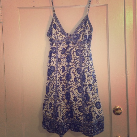 Ivory and navy sundress