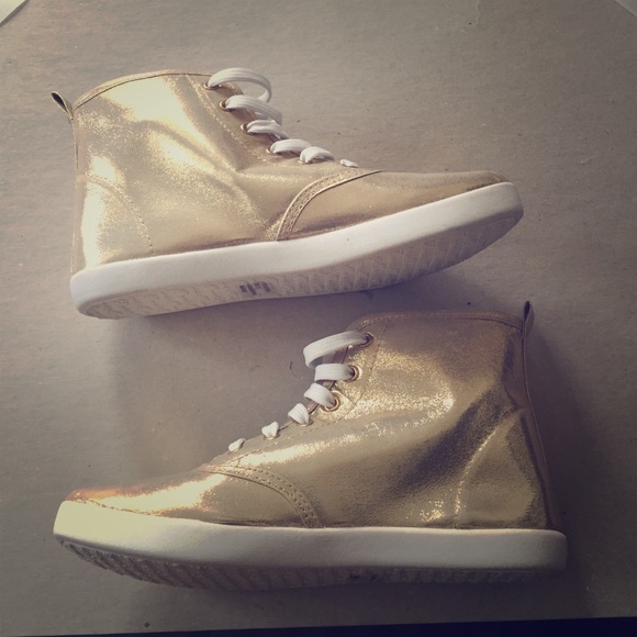 Gold High Top Sneakers
