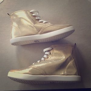Gold High Top Sneakers