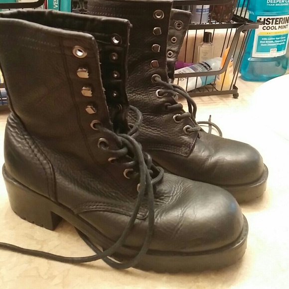 SOLD...reduced vintage Leather combat boots.
