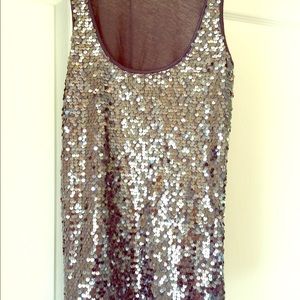 Silver sequin top