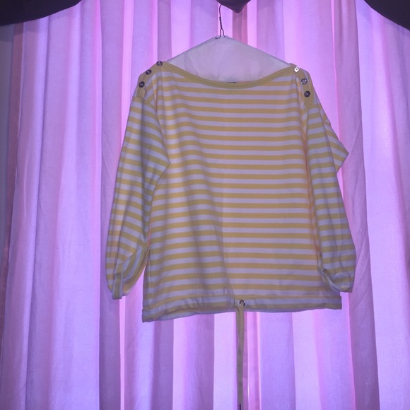 White and Yellow Striped Shirt