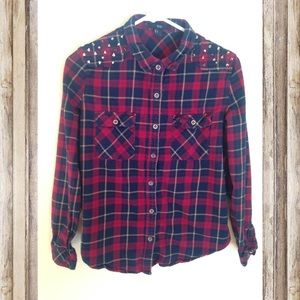 Forever 21 studded flannel shirt