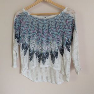 White/feather crop top