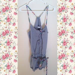 Abercrombie and Fitch gray and floral romper