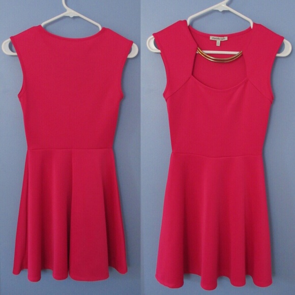 Hot Pink Skater Dress - Picture 2 of 4