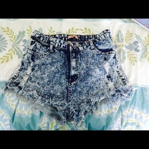 High waisted denim cut offs