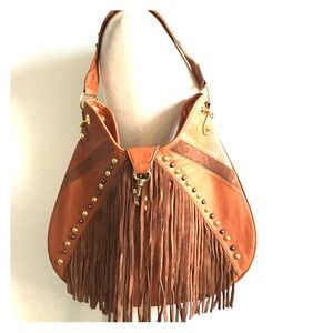 Hobo Fringe Bag with studs