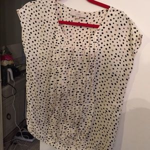 Loft black, white, gray spotted top