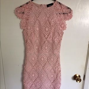 Nasty Gal Light Pink Levina Lace Dress