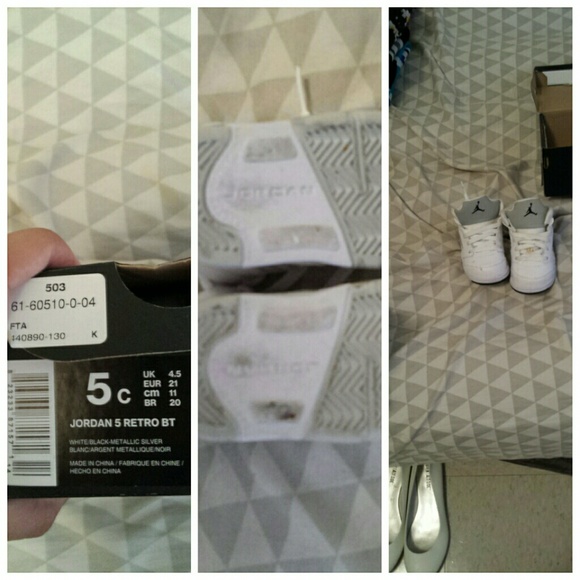 Jordans toddler gray and white
