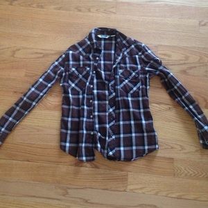 Brown button up flannel