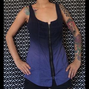 Free People Ombre Voile Zip Tank