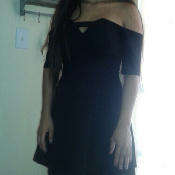 Black off shoulder dress