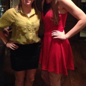 Forever 21 black mesh and red dress!