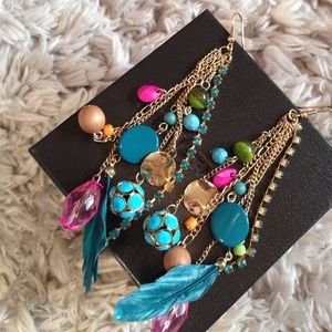 Bohemian feather earrings
