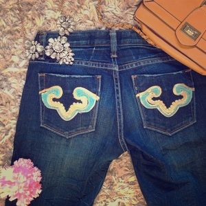 Embellished pocket jeans