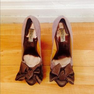 Badgley Mischka Suede Plum Pumps