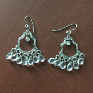 Silver and Faux Diamond Earrings