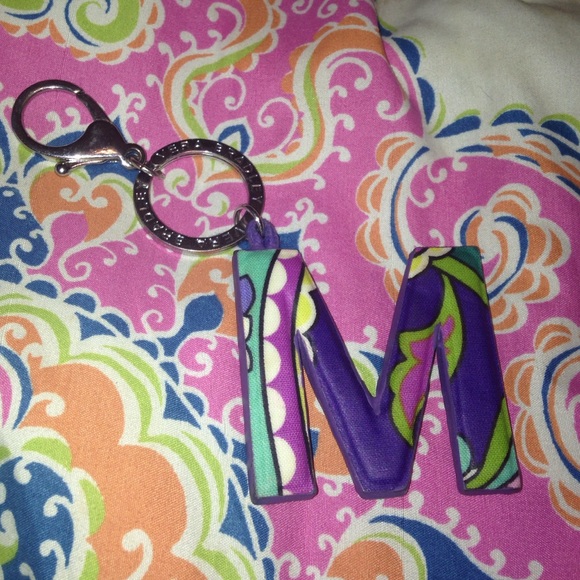 "M" Vera Bradley keychain