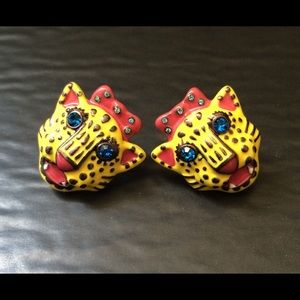 Betsey Johnson Viva La Betsey Cat Earrings