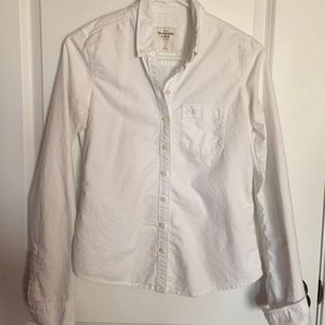 A&F White Oxford Button Up