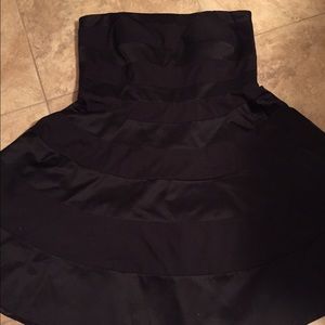 Cute all black stripe strapless dress