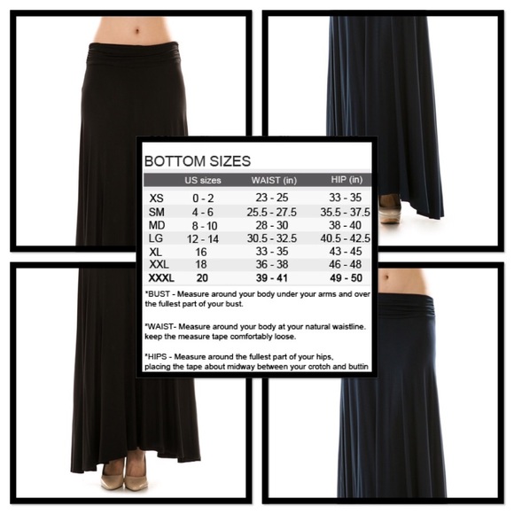 BLACK MAXI SKIRT WITH FOLD OVER WAIST QTY 2 - Picture 4 of 4