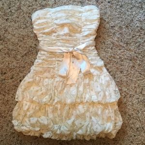 White With Gold Accents Dress!