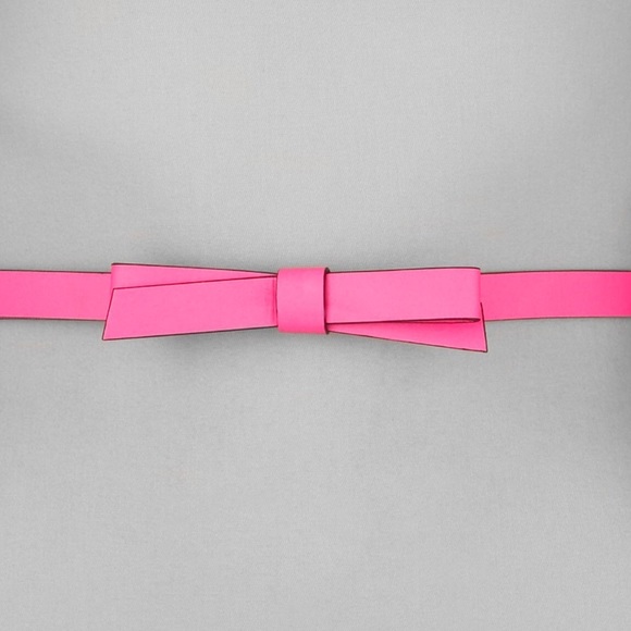 kate spade Accessories - NWOT kate spade Leather Bow Belt in Bazooka Pink