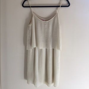 PARKER Cream Silk Tiered Dress