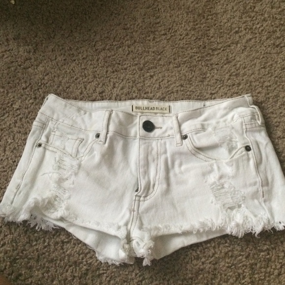 White Denim Cut Off Shorts