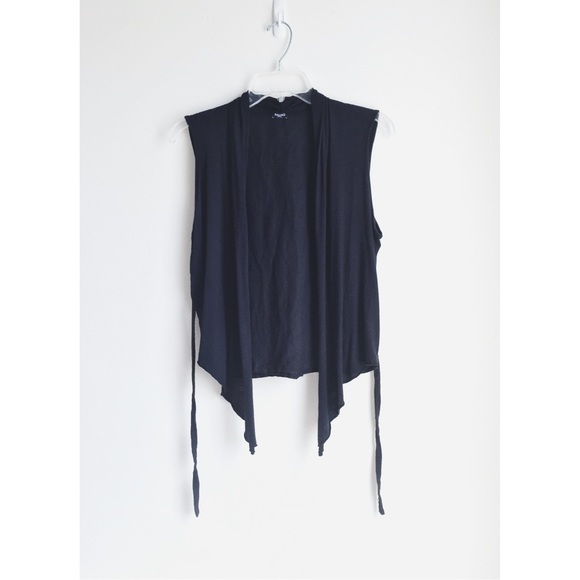 [Splendid] Black Open Front Drapey Vest